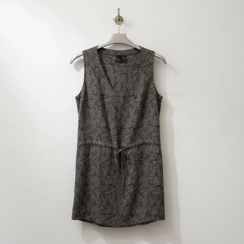 Eileen Fisher Silk Dress Small | Abstract Print Sleeveless Drawstring Waist